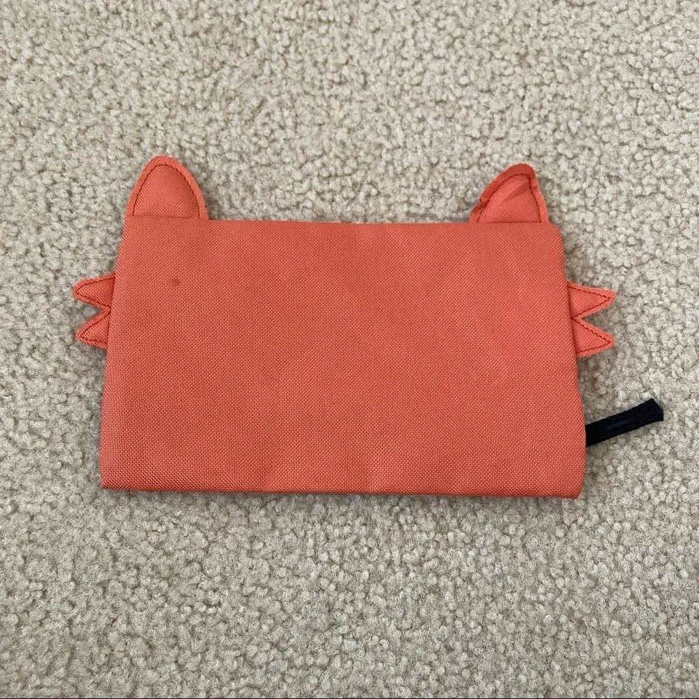 Old Navy 5.5” x 8.5” Orange Fox Zip up Pencil Pouch